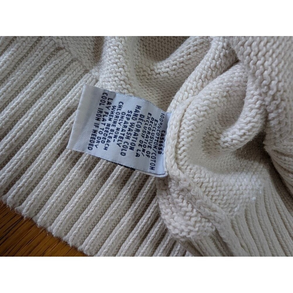 Polo Ralph Lauren Mens XL White Cotton Crewneck Knit Sweater Pony Logo - Picture 4 of 6